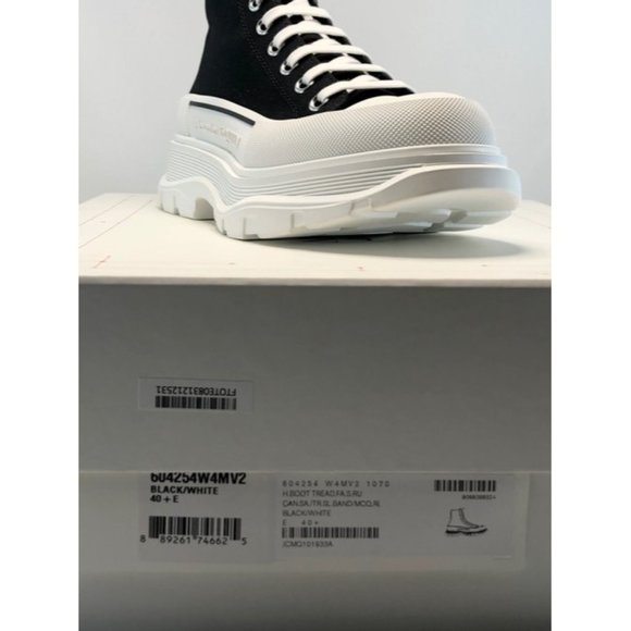 Alexander Mcqueen Black Tread Slick Boot Sneakers Size Eu:40.5 - Picture 12 of 12